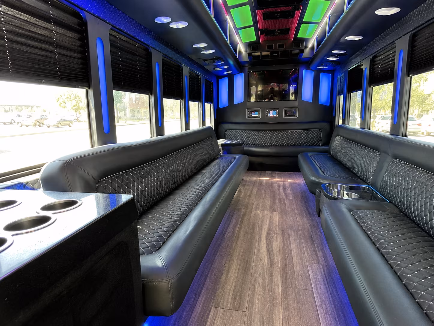 Lakeland Birthday, Sweet 16, & Quinceañera Transportation party bus interior