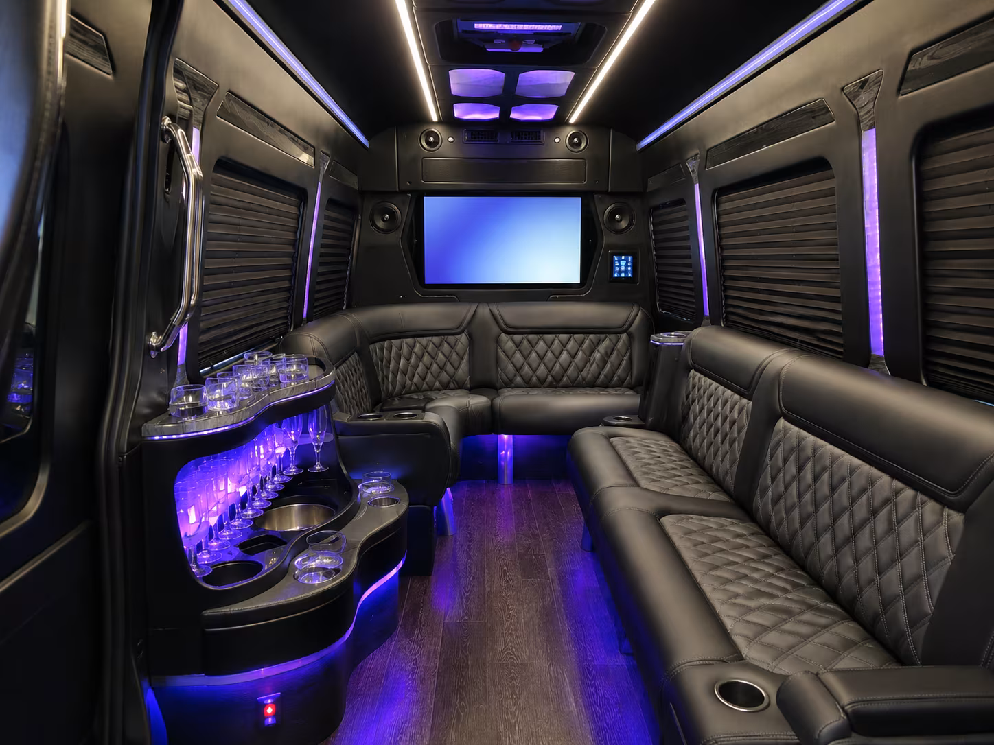Lakeland School Event Transportation party bus exterior