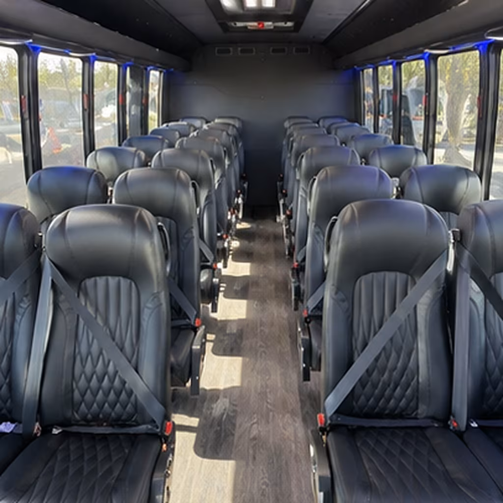 Lakeland School Event Transportation party bus interior