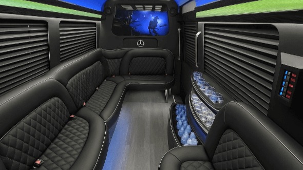 Interior of Lakeland Party Bus Company's 14 Passenger Sprinter Limousine in Lakeland