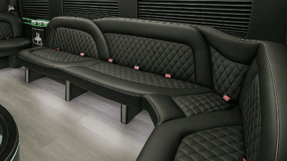 Interior of Charter Bus Company St. Petersburg's 14 Passenger Sprinter Limousine in St. Petersburg