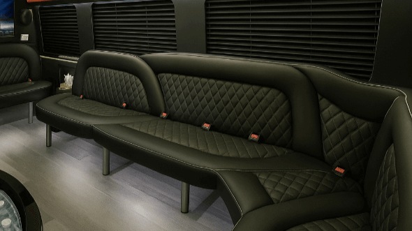 Interior of Charter Bus Company Brandon's 15 Passenger Party Bus in Brandon