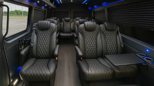 Interior of Charter Bus Company Lakeland's 18 Passenger Minibus in Lakeland