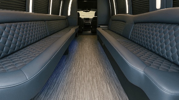 Interior of Charter Bus Company Bradenton's 20 Passenger Party Bus in Bradenton