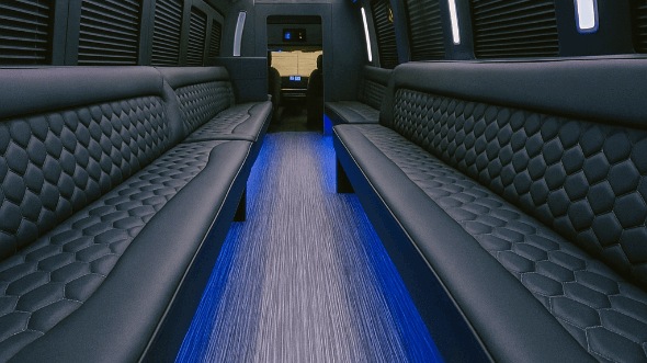 Interior of Charter Bus Company Largo's 20 Passenger Party Bus in Largo