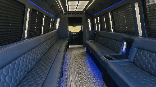 Interior of Charter Bus Company Brandon's 25 Passenger Party Bus in Brandon