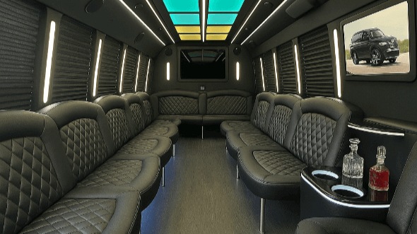 Interior of Charter Bus Company Orlando's 25 Passenger Party Bus in Orlando