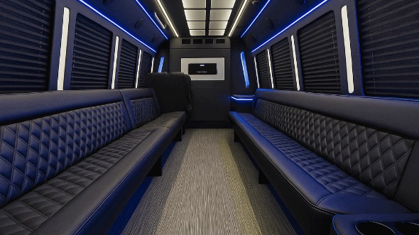 Interior of Charter Bus Company Kissimmee's 28 Passenger Party Bus in Kissimmee