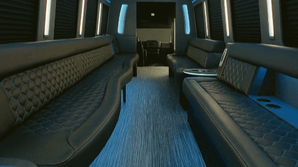 Interior of Charter Bus Company Brandon's 40 Passenger Party Bus in Brandon