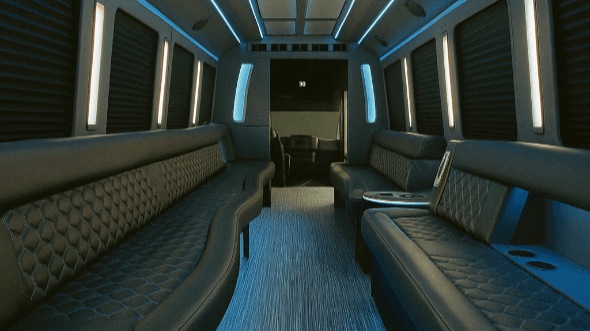 40 passenger party bus interior
