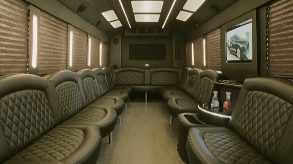 Interior of Charter Bus Company Clearwater's 50 Passenger Party Bus in Clearwater
