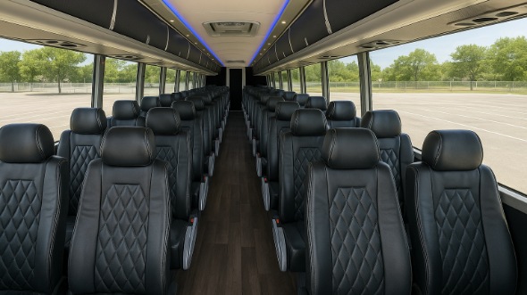 Interior of Charter Bus Company Lakeland's 55 Passenger Charter Bus in Lakeland